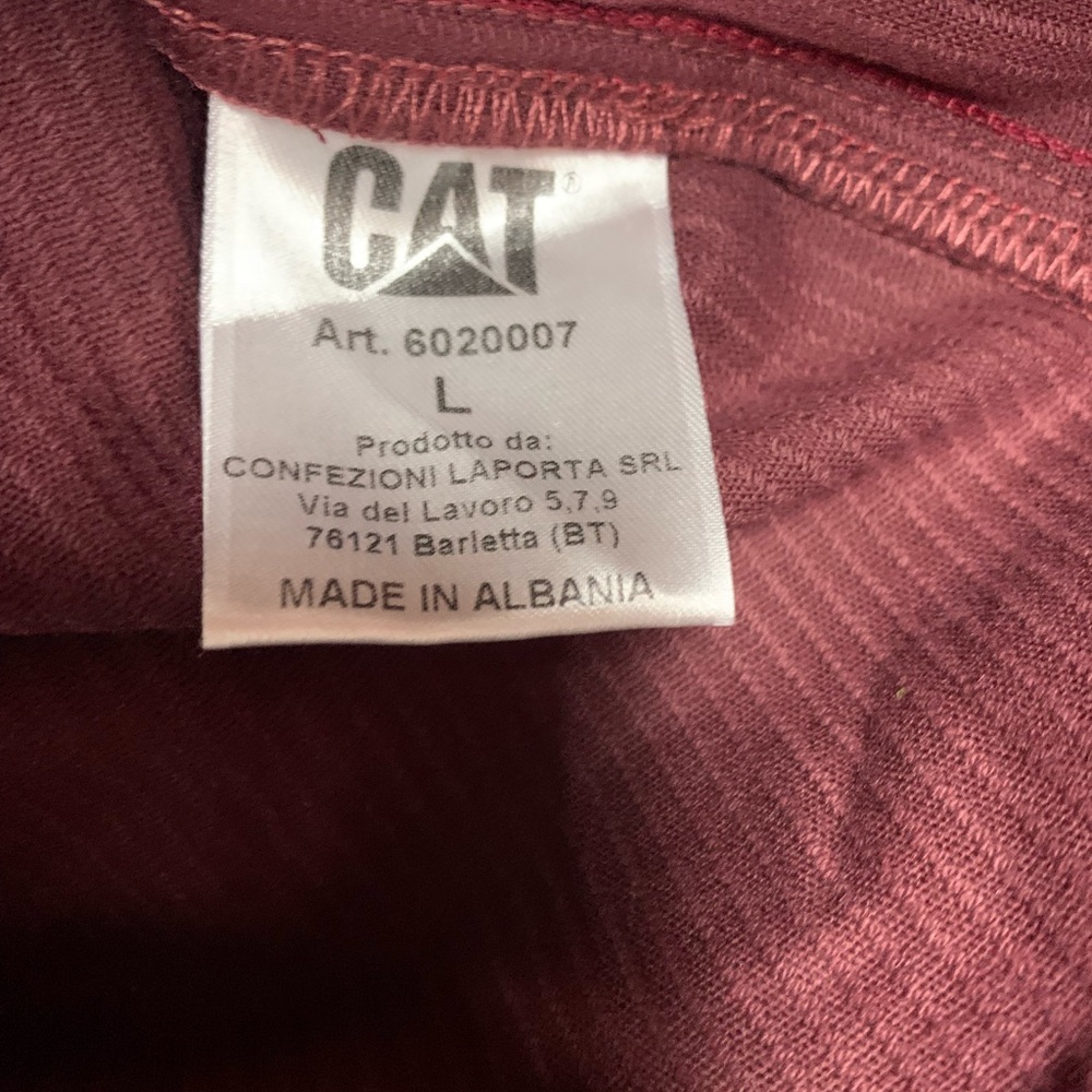 NWOT Caterpillar Workwear Burgundy Corduroy Snap Shirt Jacket Size L - Picture 3 of 7